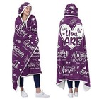 Bible Verse Fleece Wearable Blanket Hoodie - Inspirational Christian Gifts For 
