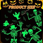 42 Pcs Halloween Magnets Skeleton Bats Ghost Glow Fluorescent Color