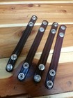 Set Of 4 Don Hume Brown Police Duty Belt Keepers 3 4  Wide W Double Chrome Snaps