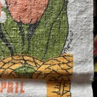 Happy Days 1972 Linen Calendar Towel Signed Montero - Kitchen Decor Mod Kitsch