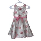 Sweet Heart Rose Girl s Sleeveless White Pink Green Embroidered Floral Dress 7