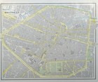 Vintage 1898 Brussels Belgium Map 14 x11  Old Antique Original Palace La Nation