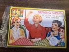 10 Vintage Sewing Susan 21 Silver Eye Needles  W threader - Accoutrements Nos