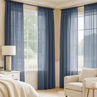 Navy Blue Sheer Curtains 84 Inches Long  4 Panels Set  Light Filtering Rod Pocke