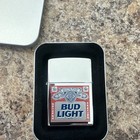 Zippo Bud Light Beer Collectible Lighter With Tin Case Made In Usa Beers