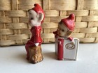 Vintage  2 Piece Elf pixie Set Ceramic Hand Painted Made In Japan  For Repair