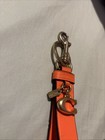 Coach Loop Bag Charm With Key Chain key Ring In Leather brass orange Cx204 Nwt