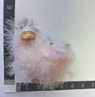 Vtg Feathered Chick Duck Fluffy Paper Mache Easter Spring Pink Brown 3 Inch