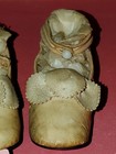 Antique 4 5  White Leather Childs Large German Bisque Composition Dolls Shoes