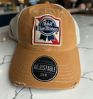 Pabst Blue Ribbon Trucker Hat Bioworld Adjustable Osfm Tan Mesh Snapback