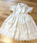 Lot Of 5 Antique Edwardian Girls Baby Cotton Dresses   Display Or Pattern Holey