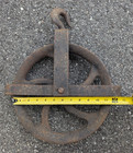 Antique Industrial Pulley Assembly With Hook Nautical Country Farm D  cor