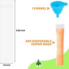 300 Disposable Popsicle Bags With Funnel Bpa Free For Freezer