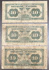 Nicaragua 1938 10 Centavos De Gordoba 3 Banknotes