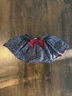 Edgehill Collection- Girls Elastic Waist Ditsy Red Floral Bow Skirt- Size  18 Mo