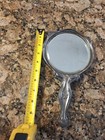 Vintage Silver Plated Vanity Hand Held Mirror Heavy Ornate Victorian 