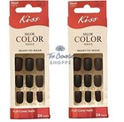Kiss Salon Color Short Length Glue On Matte Black Nails Set Of 2 Ships Fast