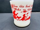 Set Of 2 Vintage Coffee Cup  Mug Fire King Milk Glass Prayer   Avon Train Mug