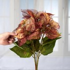 24  Sparkling Red Artificial Poly Silk Poinsettia Floral Bush