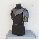 Medieval Black Templar Pair Of Pauldrons With Gorget Armor Larp Armor Cosplay