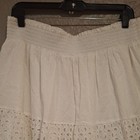 Nine West White Tiered A-line Midi Skirt