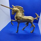 Vintage Solid Brass Unicorn Statue Mystical Fantasy Figurine Mcm Home D  cor