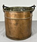 Antique Hand Hammered Copper Pail Iron Handle Tin Lined Colonial Aafa 7 5  Tall
