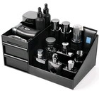 Cologne Organizer For Men  Countertop Bathroom Organizer With Drawers  Black