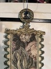 Vintage Brass   Tapestry Bell Pull  Floral Design  Gold Tassle