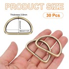30 Pcs Metal D Rings 1-1 2  Id 3 8mm Thickness Opening For Bags  Light Bronze
