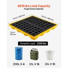 Uimoso 4-drum Spill Containment Pallet  8818 Lbs Capacity  Durable Hdpe  Yellow