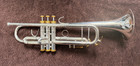 Chinese Made Trumpet Labeled As Bach Lt180s-72 Bb Sliver With Gold Trim   Case