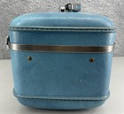 Vintage American Tourister Sky Blue Makeup Train Case Tiara Hard Shell Luggage