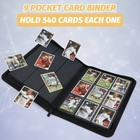 9-pocket Zip Card Binder     540 Double-sided Pu Album For Mtg  Tcg  Sports  black