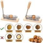 Heavy Duty Adjustable Nut Cracker With Wooden Base And Cleaning Brush