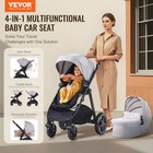 Vevor Stroller Travel System With Bassinet Playard Baby Combo Set Light Gray