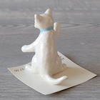 Vintage Hagen Renaker White Cat Blue Eyes Boxing Glossy Figurine 2  Tall Nwt