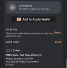 2 Tickets     Dune Part 3  1 8  Imax 70mm 10 30 Pm     Regal King Of Prussia  pa 