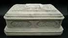 Exquisite Ornate Incolay Casket Cremation Urn With Cherubs - Repouss  
