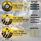 4 5  4-1 2 Cut Off Wheel grinding Wheel Set 26pcs For Angle Grinder flap Disc