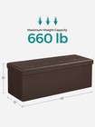 Folding Storage Ottoman Bench 43  Padded Seat Faux Leather 660lb brown
