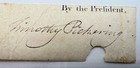 Timothy Pickering Signed Autograph    by The President    C 1795-1800   Bio  1467