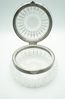 American Brilliant Cut Glass And Silverplate Lined Round Powder Jar