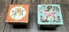   famille Rose   Set Of 2 Antique Porcelain Chinese Export Mini Salt Cellars 