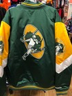 Green Bay Packers  Nfl Throw Back  Satin  Jacket  Mitchel   Ness Green Multi-