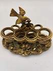 Vtg Matson Ormolu Filigree Dogwood Floral Bird 6 Lipstick Holder Gold Tone Metal
