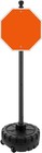 Portable Sign Post 5 Ft Cast Iron Sign Pole Holder W  17 3  Diameter Base wheels