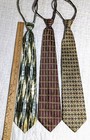      Vintage Zipper Ties  3  Necktie Malibu Tie   Viscount Zip Tie Grandpa Core 