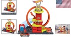 Kid-friendly Hot Wheels Fire Station Playset With Elevating Ramp And Fire Truck