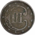 1853 Three Cent Silver F Uncertified  522